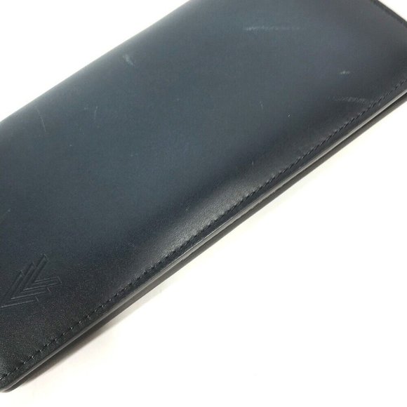 Auth LOUIS VUITTON M41899 Cuir-ombre Portefeuille Brazza Bifold Long Wallet Navy - Picture 5 of 11